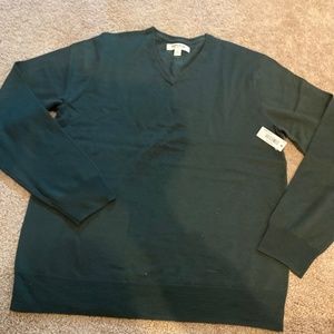 GOODTHREADS men’s merino wool hunter green sweater M medium NEW